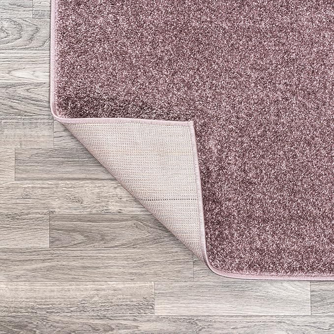 JONATHAN Y Haze Solid Low-Pile Light Purple 5x8 Oval Indoor Area Rug, Coastal,Bohemian,Minimalist,Classic, Easy-Cleaning for Living Room,Bedroom,Kitchen,Pet Friendly,Non-Shedding (SEU100R-5OV)