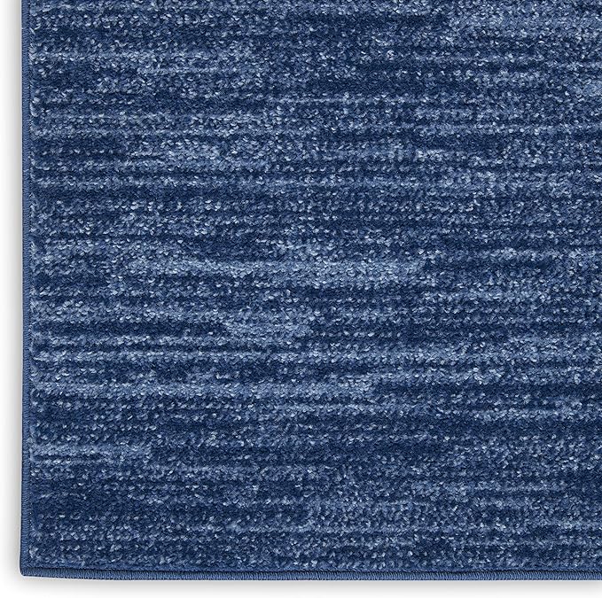 Nourison Home Nourison Essentials Navy Blue 2'2" x 10' Area Rug - Easy Clean, Non Shedding, Bed Room, Living Room, Dining Room, Kitchen (10' Runner)