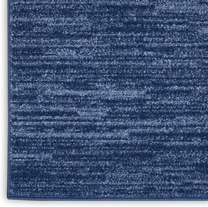 Nourison Home Nourison Essentials Navy Blue 2' x 6' Area Rug - Easy Clean, Non Shedding, Bed Room, Living Room, Dining Room, Kitchen (6' Runner)