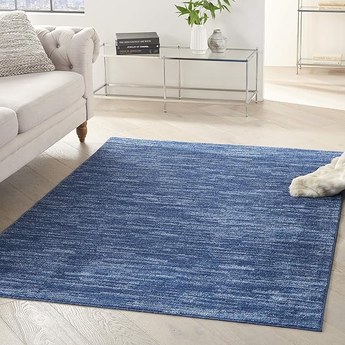 Nourison Home Nourison Essentials Navy Blue 4' x 6' Area Rug - Easy Clean, Non Shedding, Bed Room, Living Room, Dining Room, Kitchen (4' x 6')
