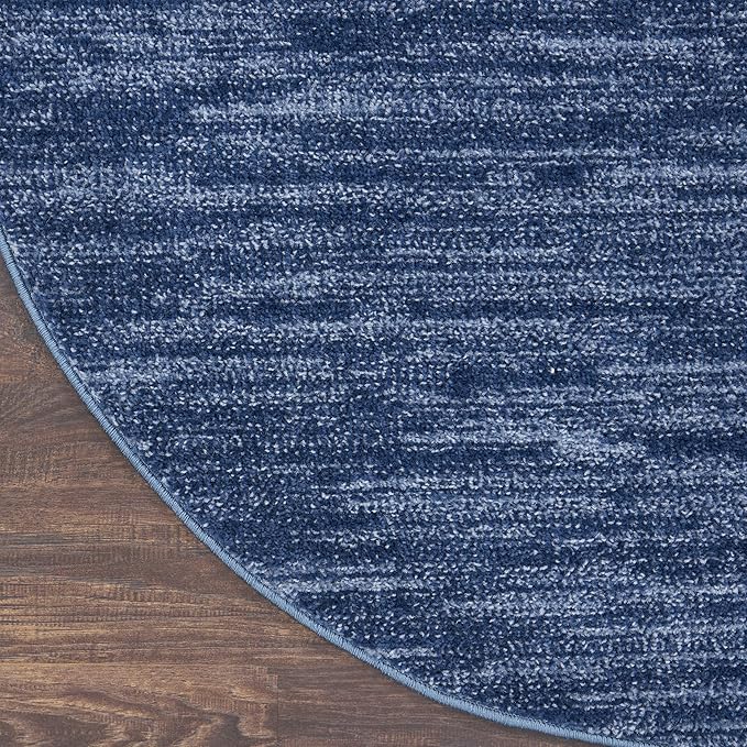 Nourison Home Nourison Essentials Navy Blue 6' x 9' Oval Area Rug - Easy Clean, Non Shedding, Bed Room, Living Room, Dining Room, Kitchen (6' x 9' Oval)