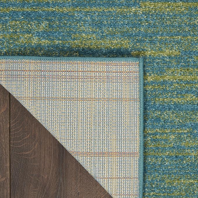 Nourison Home Nourison Essentials Blue Green 4' x 6' Area Rug - Easy Clean, Non Shedding, Bed Room, Living Room, Dining Room, Kitchen (4' x 6')