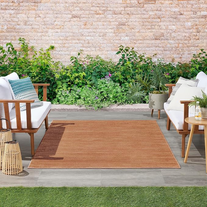 Nourison Home Nourison Essentials Rust 4' x 6' Area Rug - Easy Clean, Non Shedding, Bed Room, Living Room, Dining Room, Kitchen (4' x 6')