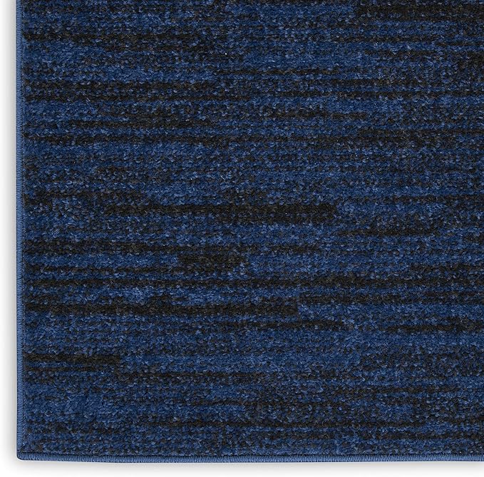 Nourison Home Nourison Essentials Midnight Blue 2' x 6' Area Rug - Easy Clean, Non Shedding, Bed Room, Living Room, Dining Room, Kitchen (6' Runner)