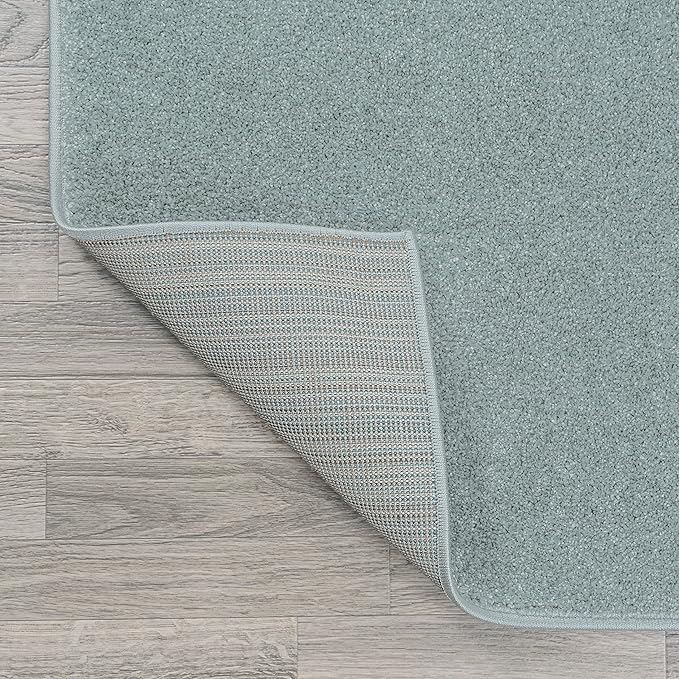 JONATHAN Y Haze Solid Low-Pile Aqua Blue Indoor Area Rug 8x10, Coastal,Bohemian,Minimalist,Classic, Easy-Cleaning for Living Room,Bedroom,Kitchen,Pet Friendly,Non-Shedding (SEU100S-8)
