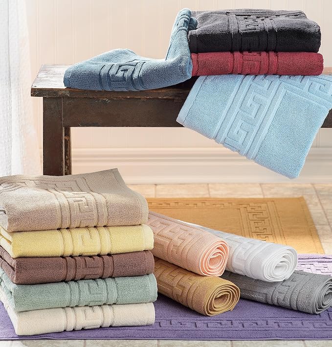 Superior Heavyweight Cotton Bath Mats, Bath Rugs For Bathroom Accessories, Washable Rug For Shower, Bath, Toilet, Modern Decor, No Backing, Luxury Hotel And Spa Quality, Set of 2, 22" x 35", Sage