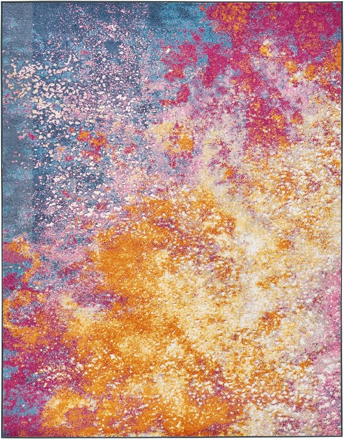 Nourison Home Passion Sunburst 6' x 9' Area Rug - Easy Clean, Non Shedding, Bed Room, Living Room, Dining Room, Kitchen (6' x 9')