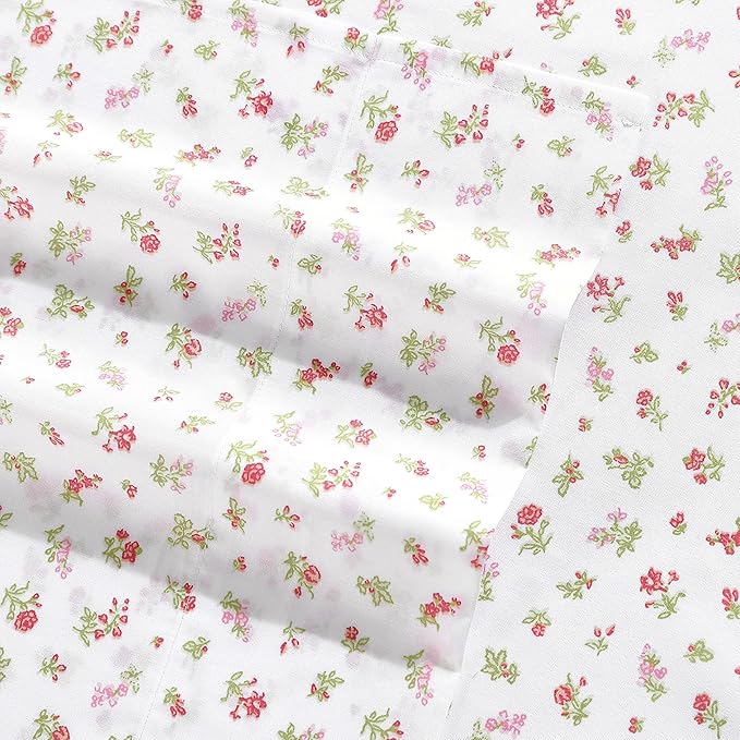Laura Ashley Kids - Full Size Sheet Set, Soft & Wrinkle-Resistant Toddler Bedding, Fun & Whimsical Bedroom Decor, Ideal Girl Room Essentials (Mae Pink)