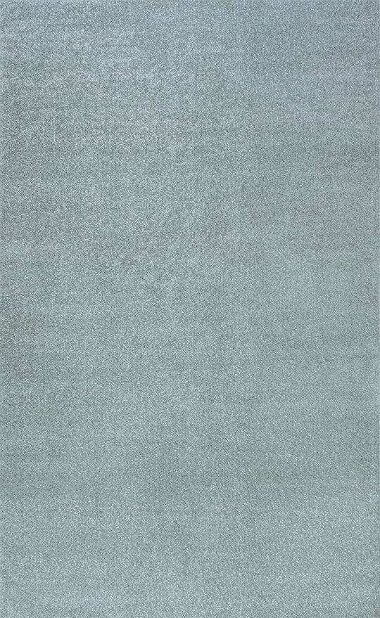 JONATHAN Y Haze Solid Low-Pile Aqua Blue Indoor Area Rug 6x9, Coastal,Bohemian,Minimalist,Classic, Easy-Cleaning for Living Room,Bedroom,Kitchen,Pet Friendly,Non-Shedding (SEU100S-6)