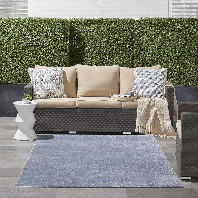 Nourison Home Nourison Essentials Blue Grey 5' x 7' Area Rug - Easy Clean, Non Shedding, Bed Room, Living Room, Dining Room, Kitchen (5' x 7')