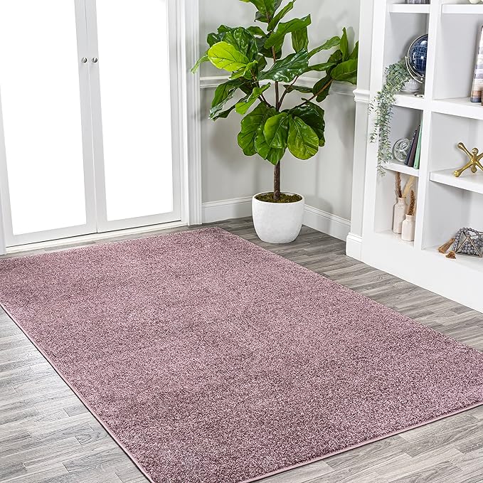 JONATHAN Y Haze Solid Low-Pile Light Purple Indoor Area Rug 3x5, Coastal,Bohemian,Minimalist,Classic, Easy-Cleaning for Living Room,Bedroom,Kitchen,Pet Friendly,Non-Shedding (SEU100R-3)