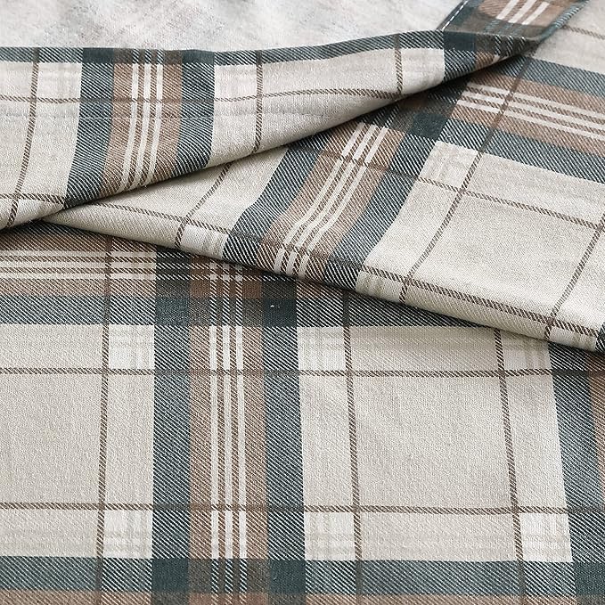 Eddie Bauer - Twin Sheets, Cotton Flannel Bedding Set, Brushed For Extra Softness, Cozy Home Decor (Edgewood Plaid, Twin)