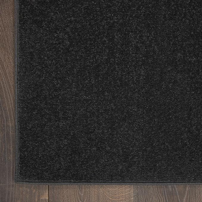 Nourison Home Nourison Essentials Black 2'2" x 10' Area Rug - Easy Clean, Non Shedding, Bed Room, Living Room, Dining Room, Kitchen (10' Runner)