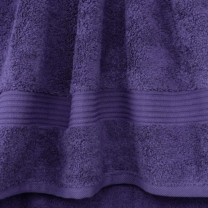 Cotton Paradise 6 Piece Towel Set, 100% Cotton Soft Absorbent Turkish Towels for Bathroom, 2 Bath Towels 2 Hand Towels 2 Washcloths, Purple Towel Set