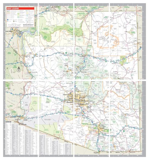 Rand McNally Arizona State Laminated Map - Easy To Fold Travel Guide for Adventurers