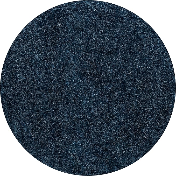 JONATHAN Y Haze Solid Low-Pile Navy 5' Round Indoor Area Rug, Coastal,Bohemian,Minimalist,Classic, Easy-Cleaning for Living Room,Bedroom,Kitchen,Pet Friendly,Non-Shedding (SEU100C-5R)