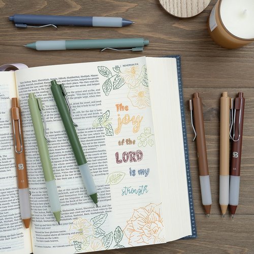 BLIEVE Gel Pens - Smooth Writing, Earthy Matte Finish - Perfect for Journaling & Drawing - 8 Pack