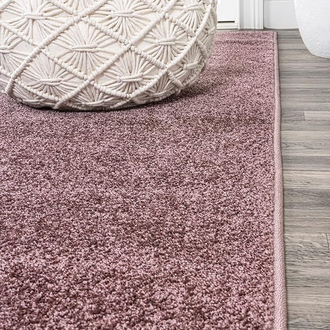 JONATHAN Y Haze Solid Low-Pile Light Purple Indoor Area Rug 6x9, Coastal,Bohemian,Minimalist,Classic, Easy-Cleaning for Living Room,Bedroom,Kitchen,Pet Friendly,Non-Shedding (SEU100R-6)