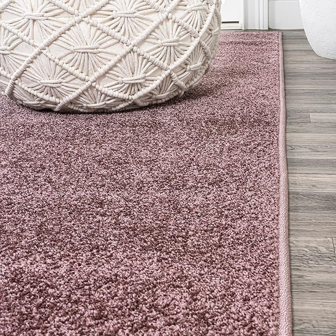 JONATHAN Y Haze Solid Low-Pile Light Purple Runner Rug 2x14, Coastal,Bohemian,Minimalist,Classic, Easy-Cleaning for Living Room,Bedroom,Kitchen,Pet Friendly,Non-Shedding (SEU100R-214)