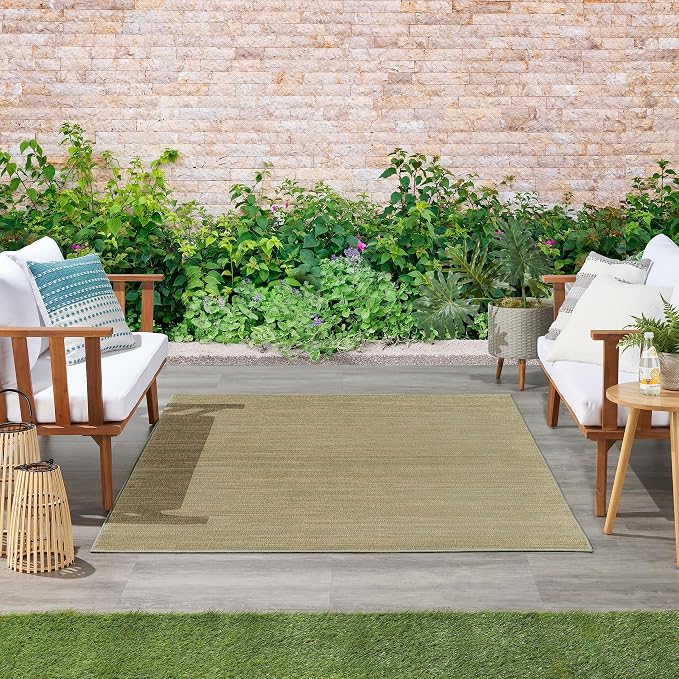 Nourison Home Nourison Essentials Green Gold 4' x 6' Area Rug - Easy Clean, Non Shedding, Bed Room, Living Room, Dining Room, Kitchen (4' x 6')