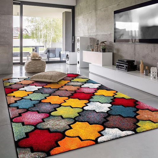 Paco Home Colorful Area Rug with Morrocan Pattern in Multicolor, Size: 2'8" x 4'11"