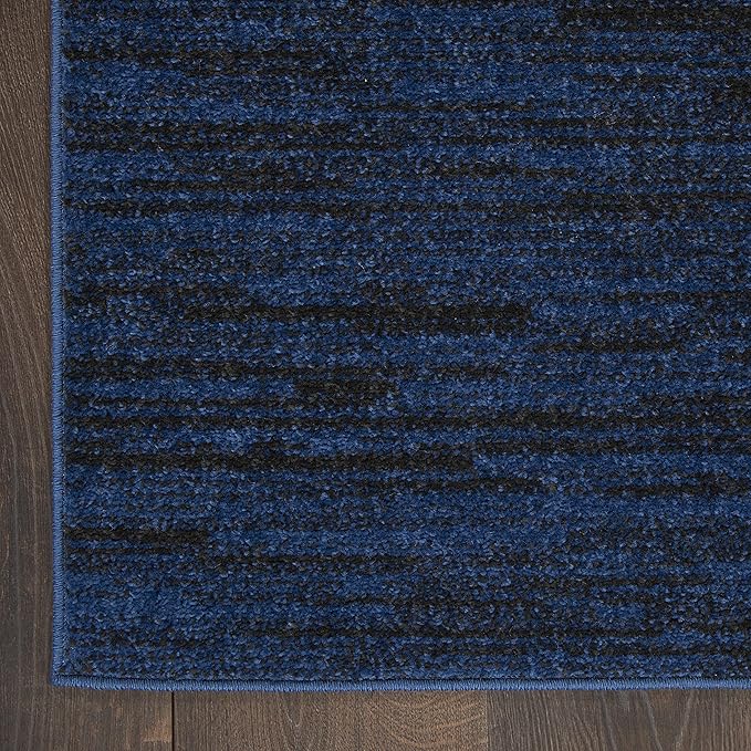 Nourison Home Nourison Essentials Midnight Blue 2' x 6' Area Rug - Easy Clean, Non Shedding, Bed Room, Living Room, Dining Room, Kitchen (6' Runner)