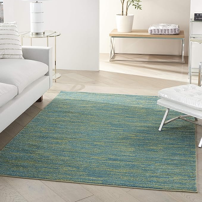 Nourison Home Nourison Essentials Blue Green 5' x 7' Area Rug - Easy Clean, Non Shedding, Bed Room, Living Room, Dining Room, Kitchen (5' x 7')
