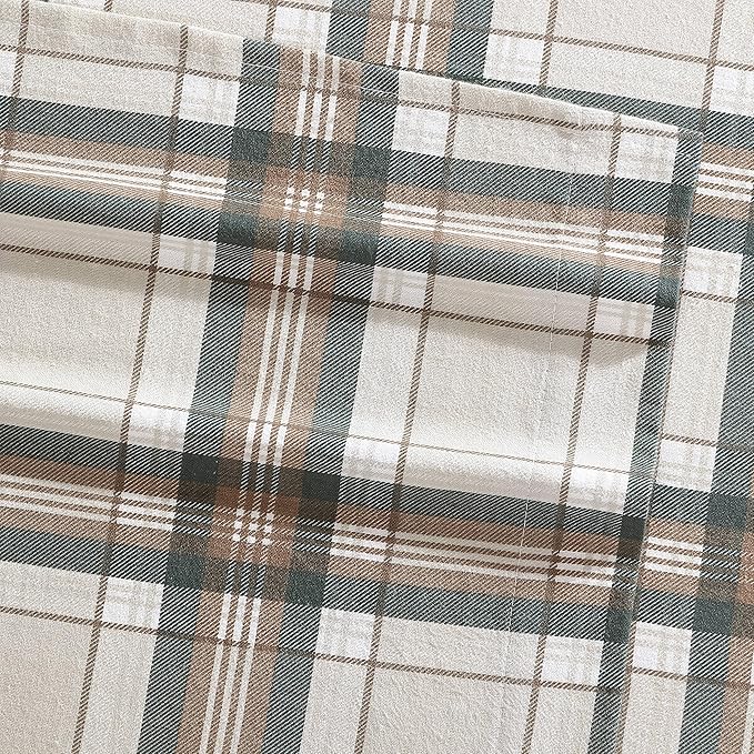 Eddie Bauer - Flannel Sheets King Size, Anti-Pilling & Wrinkle Resistant Cotton, Touchably Soft for All-Season Comfort - Bed Sheets with Matching Pillowcases & Fitted Sheet (Edgewood Plaid Green)