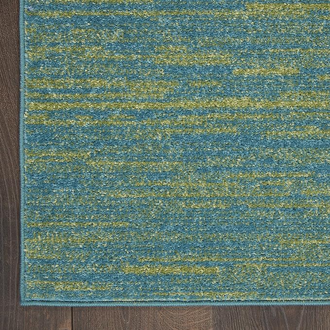 Nourison Home Nourison Essentials Blue Green 6' x 9' Area Rug - Easy Clean, Non Shedding, Bed Room, Living Room, Dining Room, Kitchen (6' x 9')
