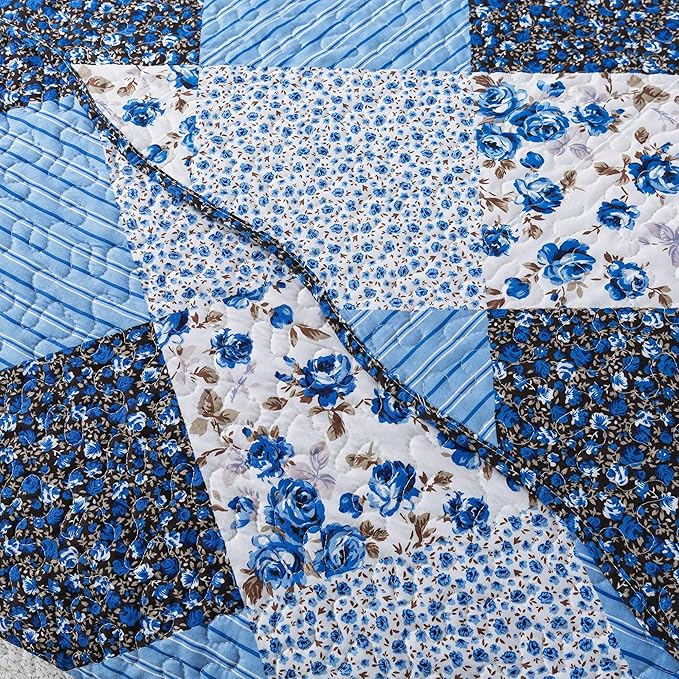 HoneiLife Queen Bedspreads - Oversized 106"x106" Quilt Sets, 3-Piece, All Season Use, Microfiber Coverlet