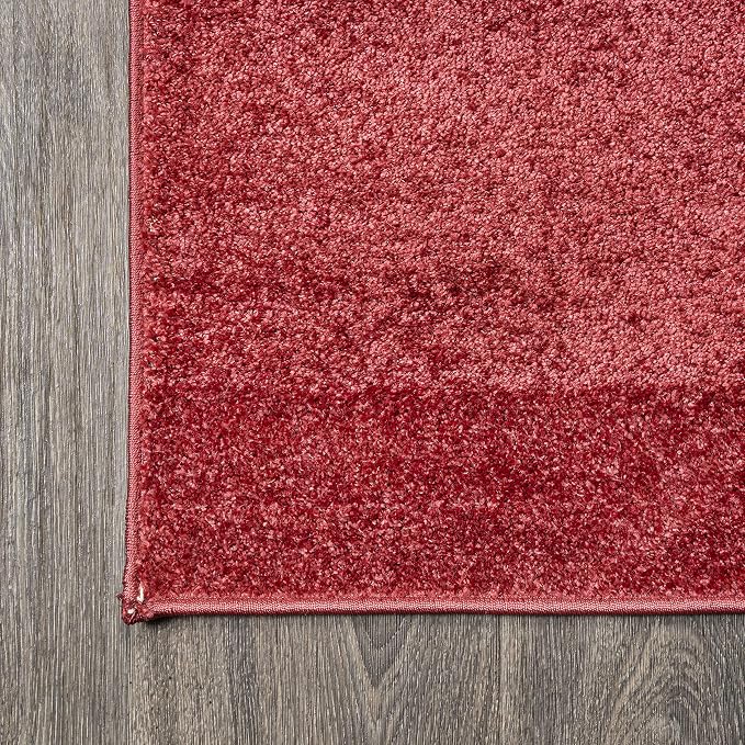 JONATHAN Y Haze Solid Low-Pile Red Indoor Area Rug 5x8, Coastal,Bohemian,Minimalist,Classic, Easy-Cleaning for Living Room,Bedroom,Kitchen,Pet Friendly,Non-Shedding (SEU100E-5)