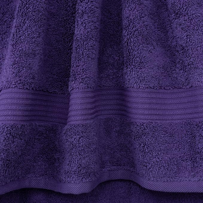 Cotton Paradise 100% Cotton Turkish Towel Set, Soft Absorbent Quick Dry, 4 Piece Hand Towel Set, Violet Purple