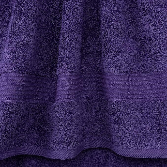 Cotton Paradise 100% Cotton Turkish Towel Set, Soft Absorbent Quick Dry, 4 Piece Bath Towel Set, Violet Purple