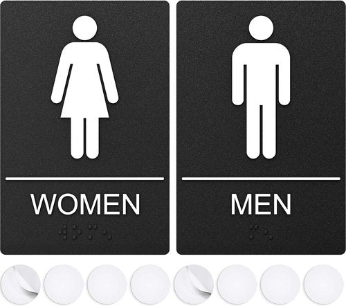 Restroom Sign for Business by [Brand Name] - ADA Compliant with Braille - 9” x 6” - Ideal for Office & Public Spaces