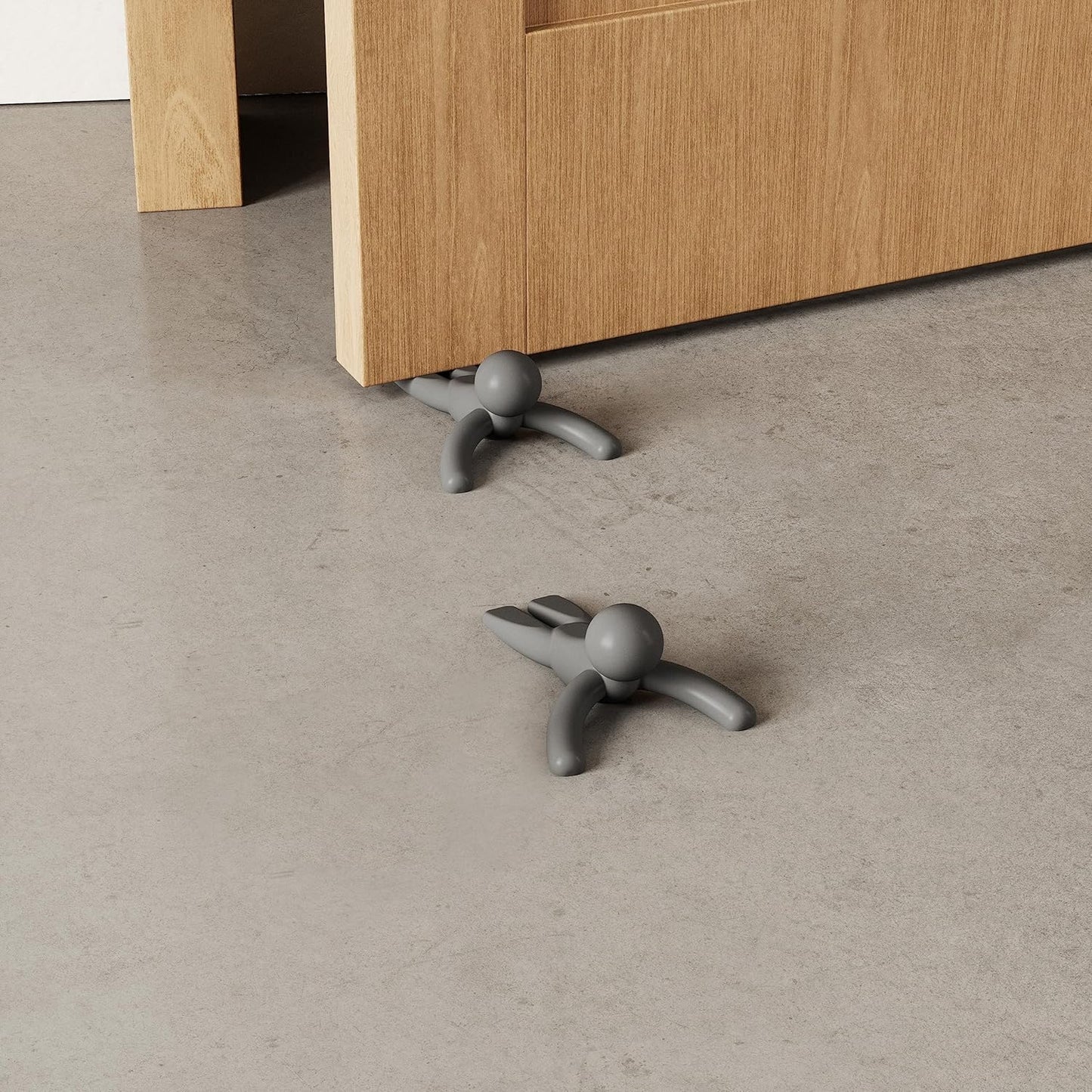 Umbra Buddy Door Stop - Heavy-Duty, Flexible Design with Soft-Touch Finish - Grey, 2-Pack
