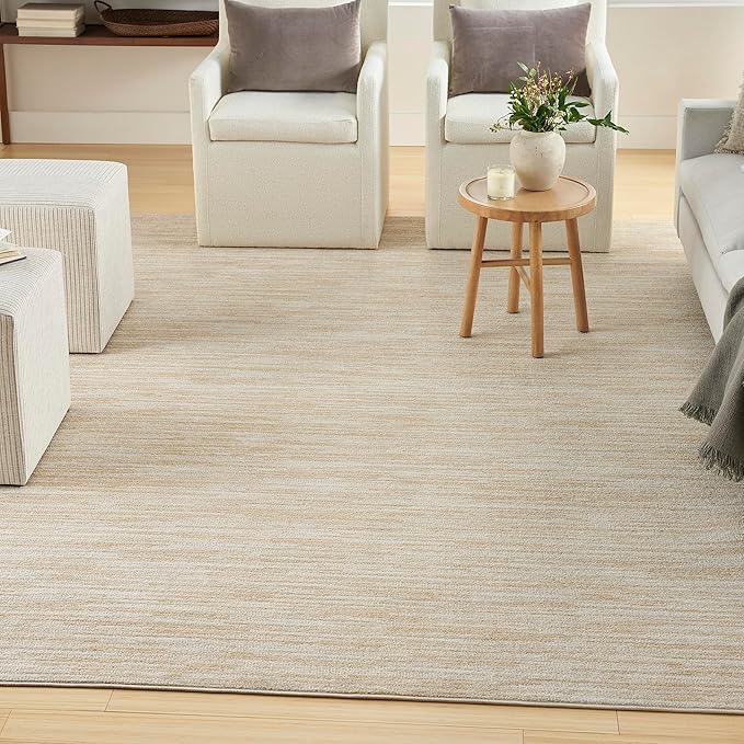 Nourison Home Nourison Essentials Ivory Gold 12' x 15' Area Rug - Easy Clean, Non Shedding, Bed Room, Living Room, Dining Room, Kitchen (12' x 15')
