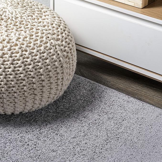 JONATHAN Y Haze Solid Low-Pile Gray 5x5 Square Indoor Area Rug, Coastal,Bohemian,Minimalist,Classic, Easy-Cleaning for Living Room,Bedroom,Kitchen,Pet Friendly,Non-Shedding (SEU100A-5SQ)