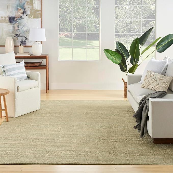 Nourison Home Nourison Essentials Green Gold 8' x 10' Area Rug - Easy Clean, Non Shedding, Bed Room, Living Room, Dining Room, Kitchen (8' x 10')