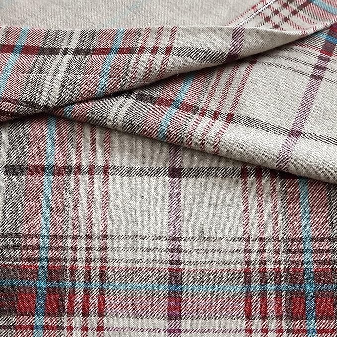 Eddie Bauer - Flannel Sheets Twin Size, Anti-Pilling & Wrinkle Resistant Cotton, Touchably Soft for All-Season Comfort - Bed Sheets with Matching Pillowcases & Fitted Sheet (Montlake Plaid Red)