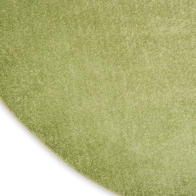 Nourison Home Nourison Essentials Green 6' x Round Area Rug - Easy Clean, Non Shedding, Bed Room, Living Room, Dining Room, Kitchen (6' x Round)
