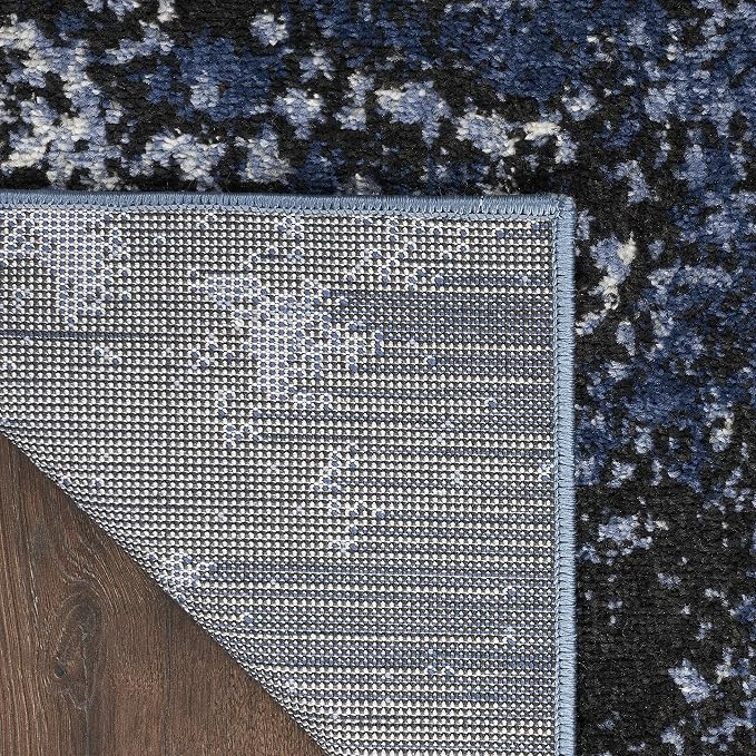 Nourison Passion Light Blue/Black 1'10'' x 2'10'' Area-Rug, Modern, Abstract, Easy-Cleaning, Non Shedding, Bed Room, Living Room, Dining Room, Kitchen, (2' x 3') (Pack of 3)