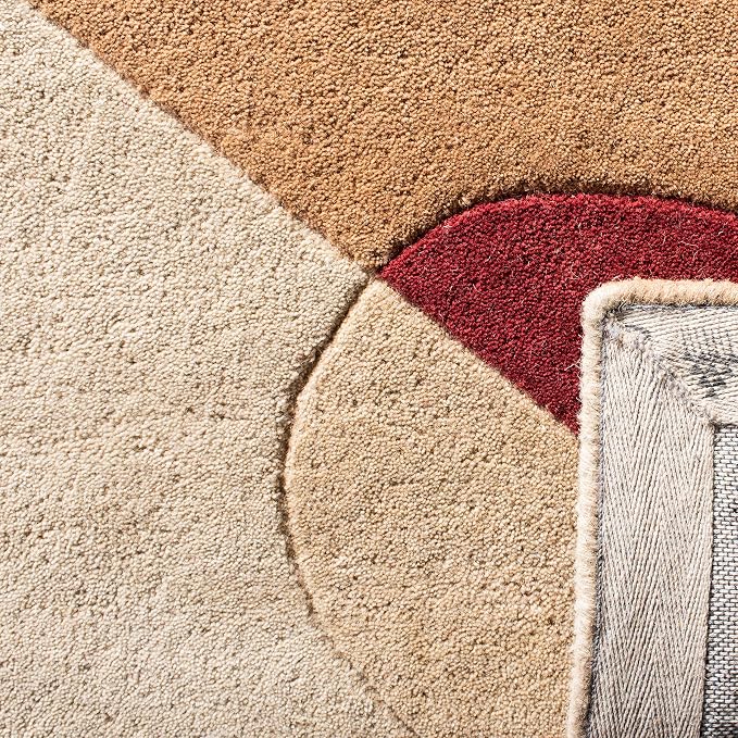 SAFAVIEH Rodeo Drive Collection Runner Rug - 2'6" x 14', Beige & Multi, Handmade Mid-Century Modern Abstract Wool, Ideal for High Traffic Areas in Living Room, Bedroom (RD845A)