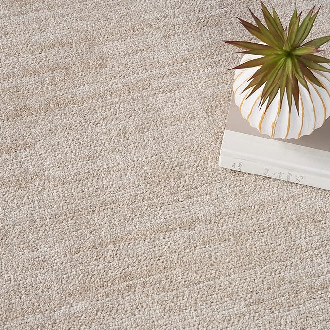 Nourison Home Nourison Essentials Ivory Beige 6' x 9' Oval Area Rug - Easy Clean, Non Shedding, Bed Room, Living Room, Dining Room, Kitchen (6' x 9' Oval)