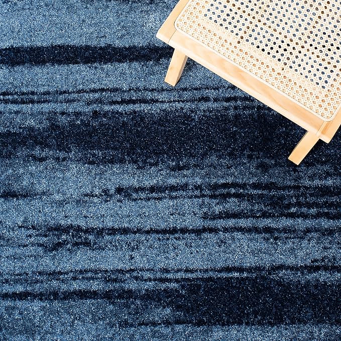 SAFAVIEH Retro Collection Runner Rug - 2'3" x 17', Light Blue & Blue, Modern Abstract Design, Non-Shedding & Easy Care, Ideal for High Traffic Areas in Living Room, Bedroom (RET2693-6065)
