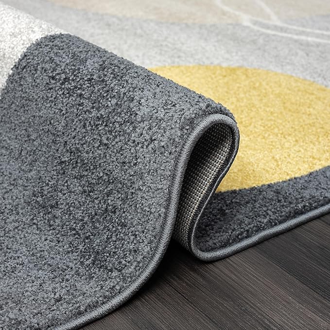 Abani Deco Collection Area Rug - Grey Minimalist Design -5'3" x 7'6"(5'x8') - Easy to Clean - Durable for Kids and Pets - Non-Shedding - Medium Pile - Soft Feel - for Living Room, Bedroom & Office