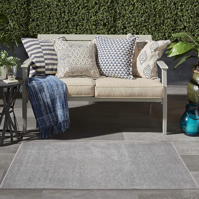 Nourison Home Nourison Essentials Silver Grey 3' x 5' Area Rug - Easy Clean, Non Shedding, Bed Room, Living Room, Dining Room, Kitchen (3' x 5')