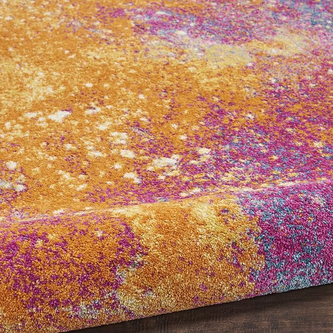 Nourison Home Passion Sunburst 3'9'' x 5'9'' Area-Rug, Modern, Abstract, Easy-Cleaning, Non Shedding, Bed Room, Living Room, Dining Room, Kitchen, (4' x 6')