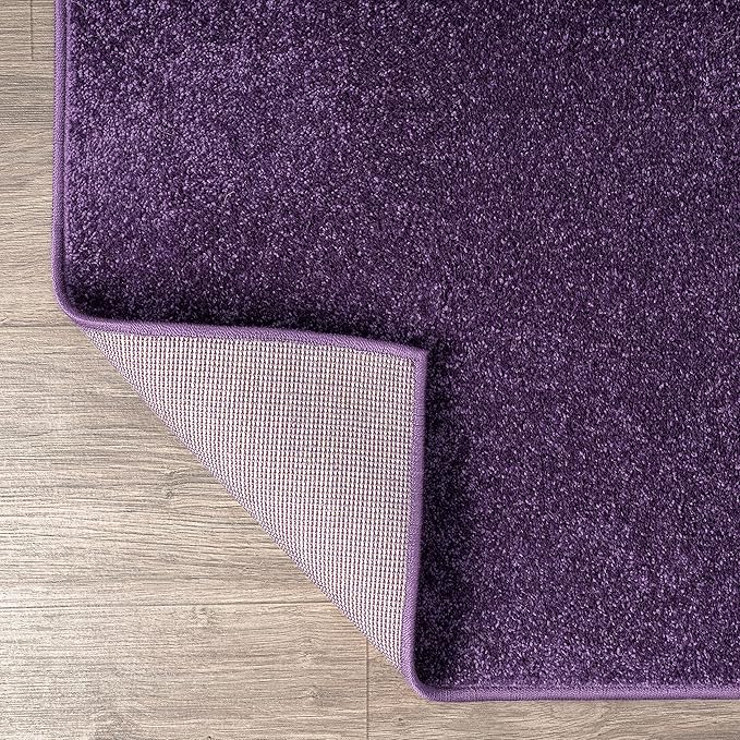 JONATHAN Y Haze Solid Low-Pile Purple 7x7 Square Indoor Area Rug, Coastal,Bohemian,Minimalist,Classic, Easy-Cleaning for Living Room,Bedroom,Kitchen,Pet Friendly,Non-Shedding (SEU100N-7SQ)