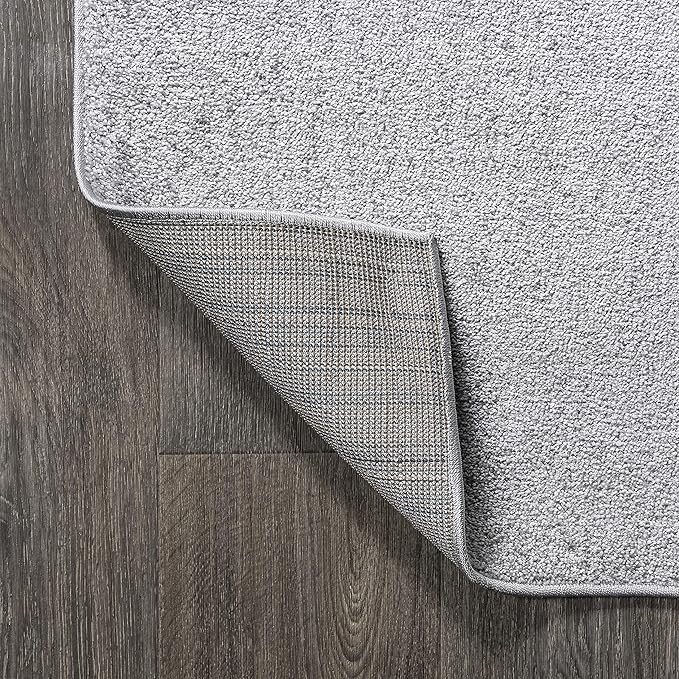 JONATHAN Y Haze Solid Low-Pile Light Gray 5x5 Square Indoor Area Rug, Coastal,Bohemian,Minimalist,Classic, Easy-Cleaning for Living Room,Bedroom,Kitchen,Pet Friendly,Non-Shedding (SEU100K-5SQ)