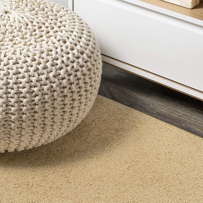 JONATHAN Y Haze Solid Low-Pile Mustard Runner Rug 2x12, Coastal,Bohemian,Minimalist,Classic, Easy-Cleaning for Living Room,Bedroom,Kitchen,Pet Friendly,Non-Shedding (SEU100B-212)